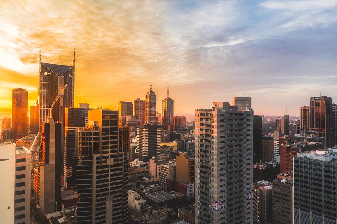 Office buildings in a financial centre